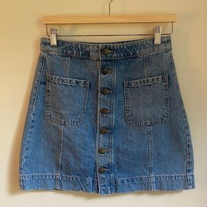 LOFT Denim Button Up Skirt